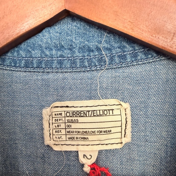 Y2K Current Elliott Blue Denim Jumpsuit SZ 2 Utility Long Sleeve 90s J.Lo Style - Picture 5 of 12